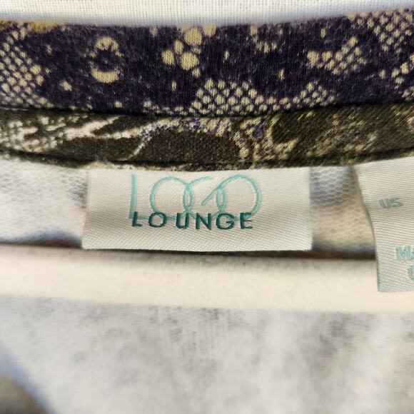 LOGO Lori Goldstein Top SZ XL Green Fairy Asymmetrical Artsy Mature 3/4 Sleeves - Picture 2 of 8